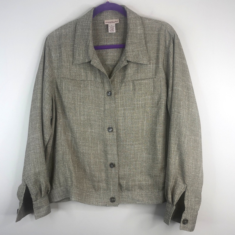 Vintage 40s Style Minimalist Jacket Womens XLarge Neutral Capsule Americana Chic